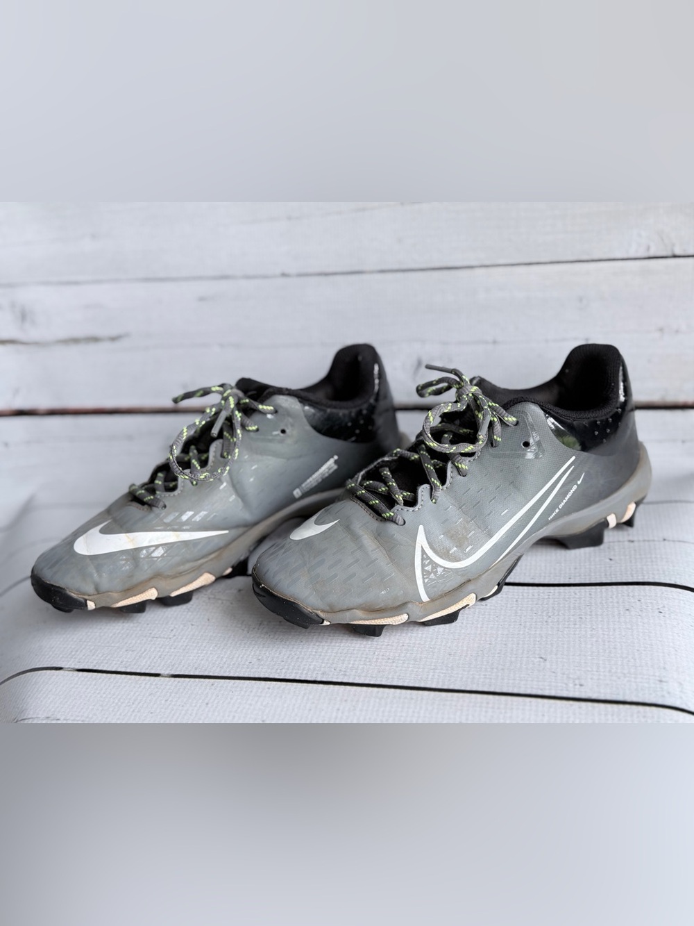 Nike Kids Gray Cleats with Reflective Swoosh